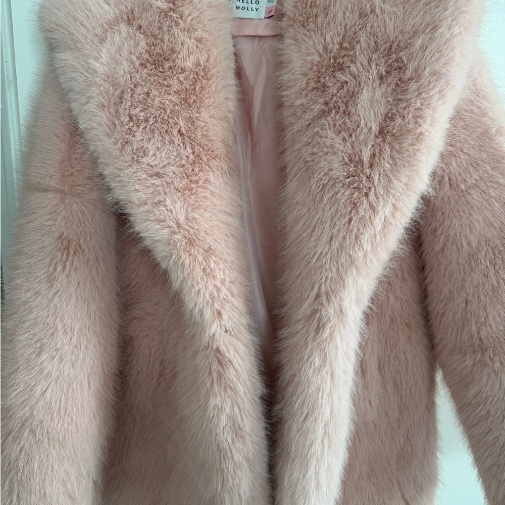 Like NEW! Hello Molly Pink Faux Fur Jacket